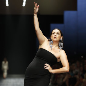 Celeste Barber's impudent runway appearance at this year's Melbourne Fashion Festival.