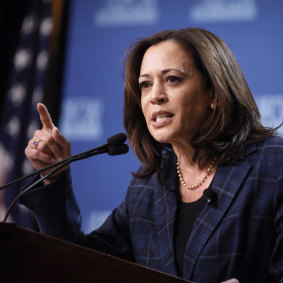 "This isn't just a wink to white supremacists – he's throwing them a welcome home party": Kamala Harris.