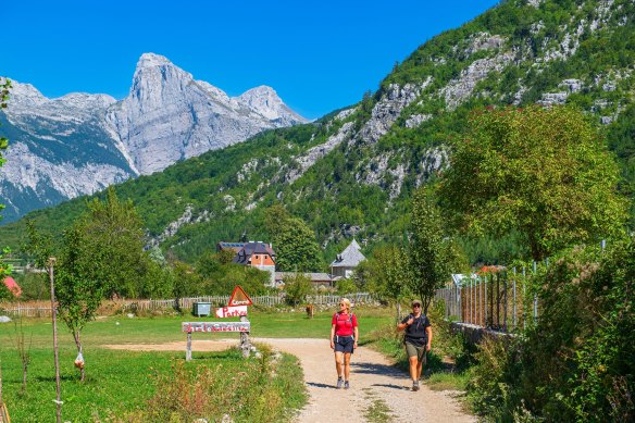 On the trail in Theth National Park, Albania.