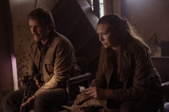 Torv (right) and Pedro Pascal play post-apocalyptic warriors in The Last of Us.