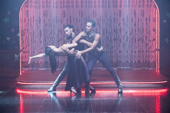 Melissa Barrera performs with Sydney Dance Company dancers in Carmen.