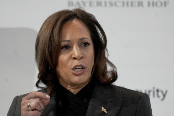 Vice President Kamala Harris speaks at the Munich Security Conference.