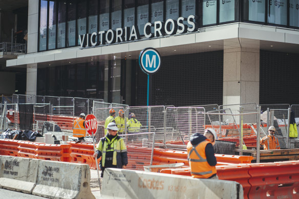The new Metro station at Victoria Cross.