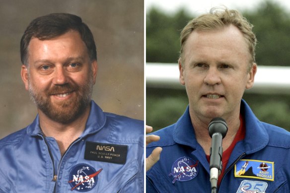 Two Australian-born astronauts, Paul Scully-Power and Andy Thomas, have travelled into space but did so after becoming US citizens so they could fly with NASA.