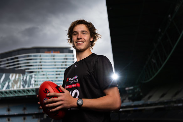 Aaron Cadman at the AFL draft combine on Friday.