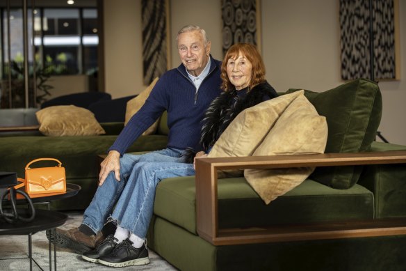 Brian and Brenda Duke, 82, recently moved from a retirement home into a build-to-rent development in Caulfield. 