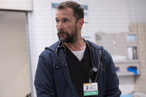 Noah Wyle stars as Dr Michael “Robby” Robinavitch in The Pitt.