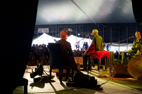 Archie Roach at what would be his last appearance at the Port Fairy Folk Festival in March.