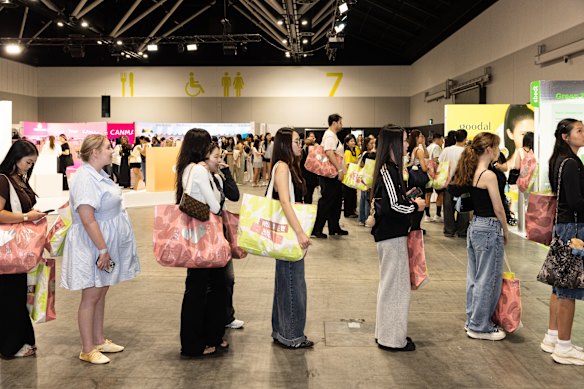 Long queues at the World of W event at the ICC last weekend.