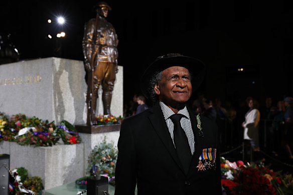 Uncle Ray Minniecon whose Acknowledgment of Country was interrupted by loud booing.