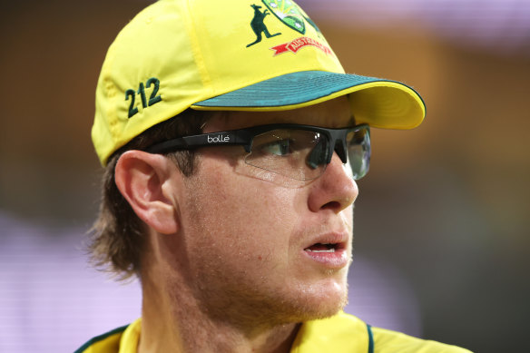 Adam Zampa in action for Australia.