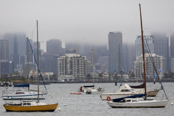 Melbourne’s CBD has been shrouded in fog this week.