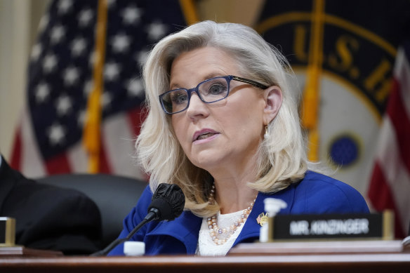 Liz Cheney speaks as the House select committee investigating the January 6 attack on the US Capitol holds a hearing in Washington.