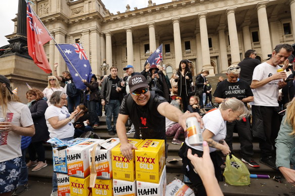 Getting on the beers at state parliament.