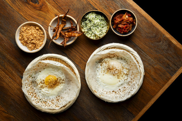 Egg hoppers at Lankan filling station in Darlinghurst. 