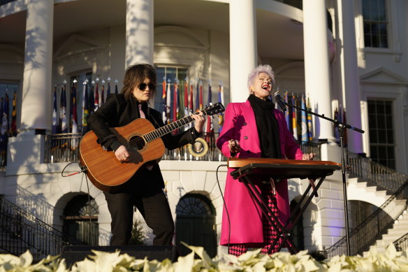 Cyndi Lauper performs “True Colours” in front of thousands of marriage equality supporters on the White House lawn.