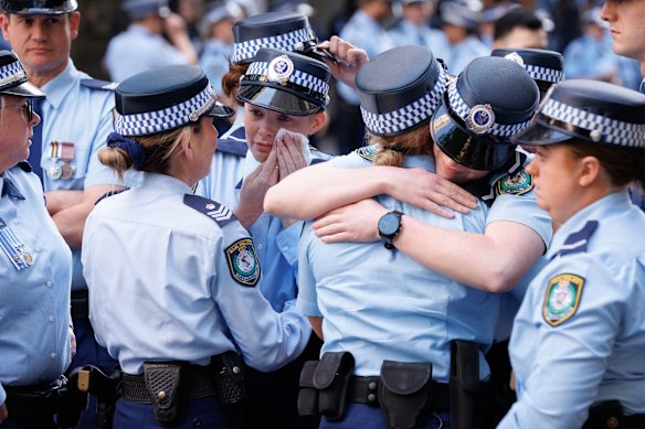 A sea of blue gathered to farewell Lay.