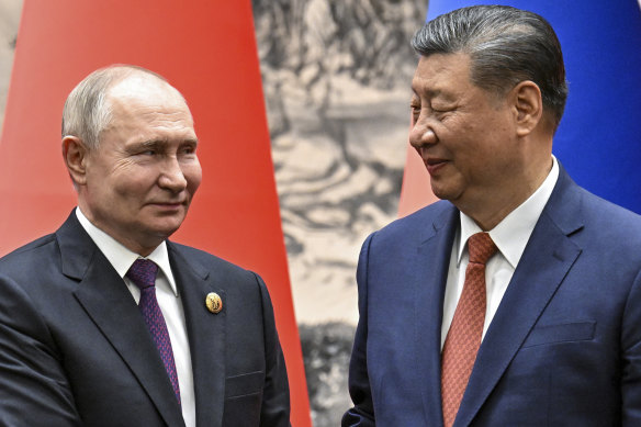 A lot to talk about: Vladimir Putin and Xi Jinping in Beijing on Thursday.