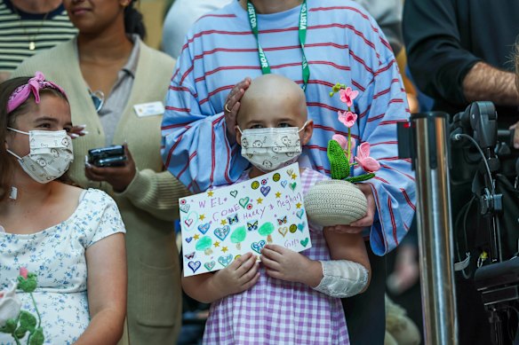 Four-year-old Lily waiting for the royal couple.  