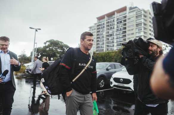 Jason Demetriou on his way out of Heffron Park on Tuesday.