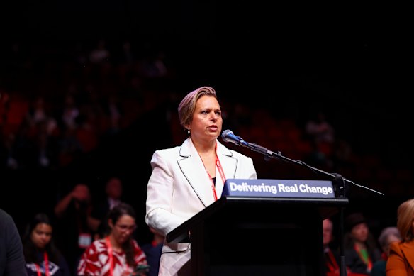 Attorney-General Michelle Rowland speaks at Labour's national conference.