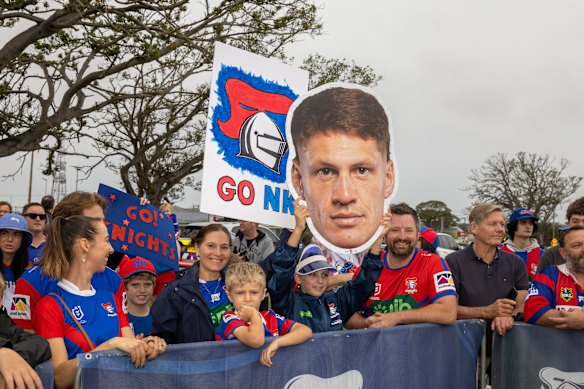 Knights supporters were out in force before the crash this morning. 