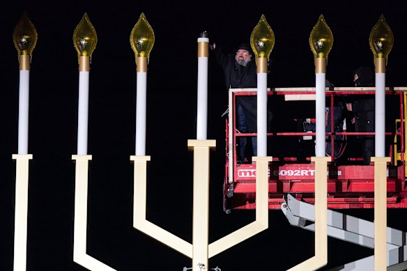 Accensione della Menorah nazionale a Washington.