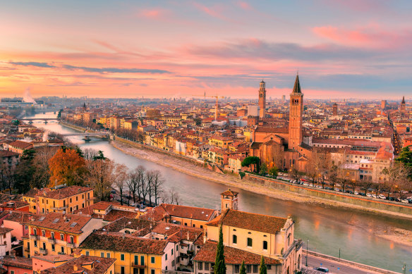 View of Verona from Piazzale Castel San Pietro.