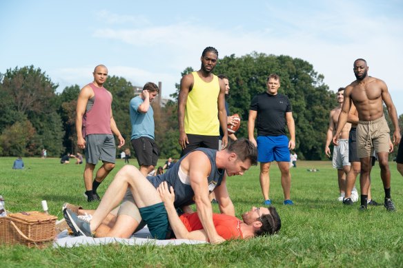 Adult comedy: Billy Eichner and Luke Macfarlane in Bros. 