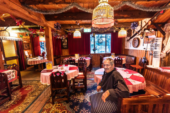 Jerry Brazda inside his empty restaurant. 