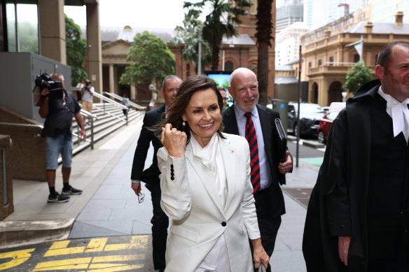 Lisa Wilkinson leaving the Federal Court in Sydney in February.