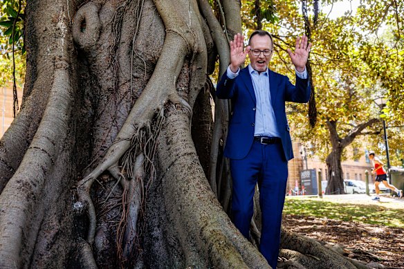 David Shoebridge at the announcement of the federal Greens leadership last week in Sydney.