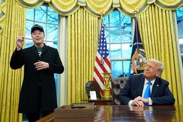 Musk and President Donald Trump in the White House in February.