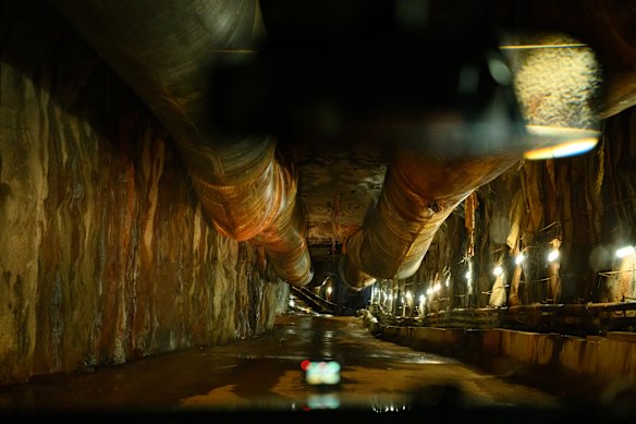 An access tunnel at Arncliffe makes for a bumpy ride for workers driving down to the main tunnels for the M6. 