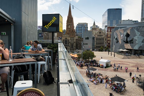 Transit Rooftop Bar occupies the rooftop and offers views across the city.