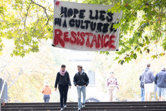 There is also a pro-Palestine encampment at the University of Melbourne.