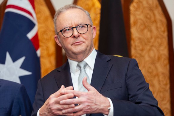 Prime Minister Anthony Albanese speaks in Shanghai.