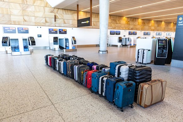 The airport handled bags of mock passengers as part of the trial flight.