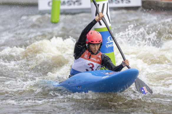 Noemie Fox competing at the World Cup event in Prague last month.