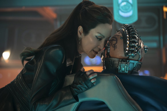 Michelle Yeoh as Philippa Georgiou and Joe Pingue as Dada Noe in Star Trek: Section 31.