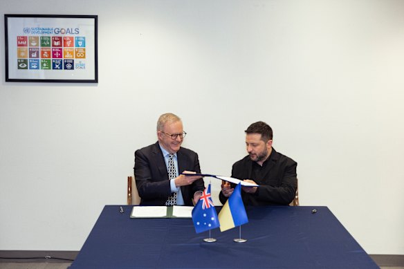 The 10-year deal provides a framework for Australia and Ukraine to deepen military, intelligence, cyber and defence-industry cooperation, while also covering energy assistance, humanitarian support and reconstruction.