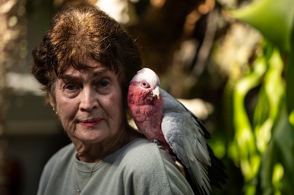 Gloria Brereton in the backyard of her house in flood-prone Mooroopna.