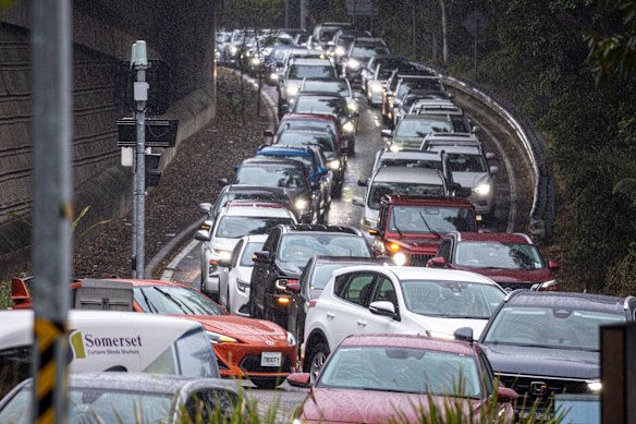 Traffic builds up as fans try to get to Accor Stadium.