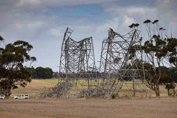 Transmission lines wrecked by last week’s wild weather.