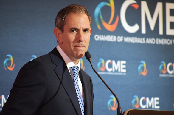 Federal Treasurer Jim Chalmers at a CME lunch in Perth.