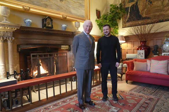 King Charles III hosts Zelensky at the Sandringham Estate in Norfolk. 