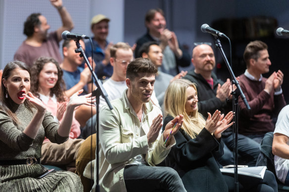 The cast of The Phantom of the Opera rehearse with Orchestra Victoria for the first time ahead of the production’s Melbourne season.