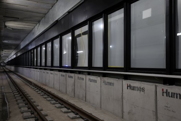 The platform gates will open in line with train doors, allowing train passengers safe entry and exit.