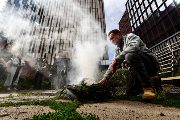 A smoking ceremony was held before the Yoorrook Justice Commission released its first report.