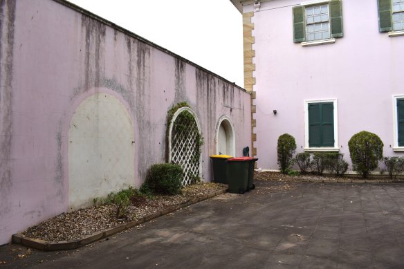 Part of the front driveway of the property.